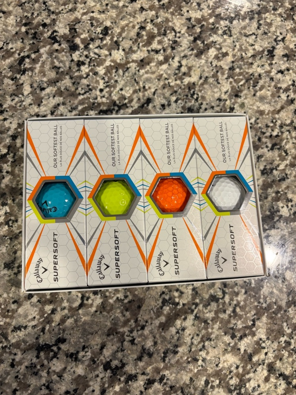 Callaway Supersoft Multi-Color Golf Ball Pack — Blue, Lime, Orange, White